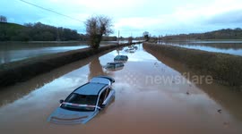 TWELVE vehicles abandoned in flood water on Worcestershire Road after Storm Henk deluge of torrential rain