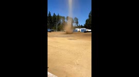 Dust devil whirls into action at Comox Valley job site