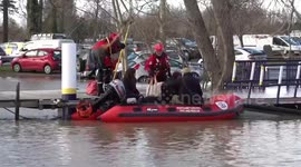 People rescued from houseboats at Billing Aquadrome in Northampton, UK