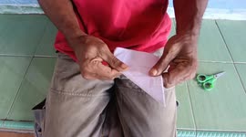 Handicraft from Used Paper Become Ornament on the Wall
