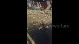 UK: Storm Henk – Building In East Ham, London Partly Collapses Damaging Vehicles 2