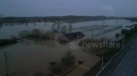 Power league and surrounding Area in nottingham completely underwater