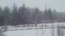 US: Cold Front Moves Through Northern Maine With Heavy Snow