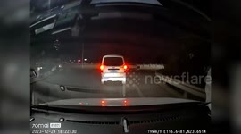 Lorry filled with water used to carry live fish drenches motorists