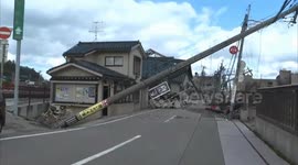 Destruction caused by the earthquake in Ishikawa, Japan
