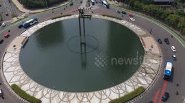 Viewing Jakarta city From drone