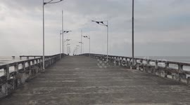 Mongagua amateur fishing platform in Sao Paulo, Brazil