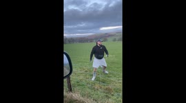 Yorkshire duo's heroic act saves distressed sheep stuck in field on its back