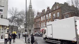 Snowing in London Part 2 of 4 - Monday 8th Jan 2024 in Angel Islington was the first flurry of snow of the season