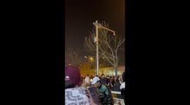 Resident shoots fireworks from apartment block window