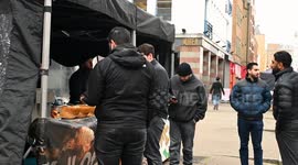 Having lunch within Leather Lane, Central London, United Kingdom