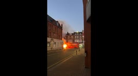 Bus on fire in London #1