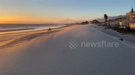 Carpinteria, CA Bathing Beach in Wind Storm