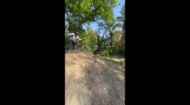 Mountain biker's risky maneuver goes awry