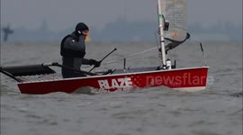 Sailors brave spell of cold weather off Kent, UK