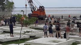 Rare Bono Wave Floods Shore