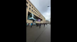 German Farmers Passing british embassy on the way to Protests in Berlin on january 15.23