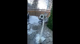 Fantastic footage shows frozen toilet paper roll amazingly defying gravity
