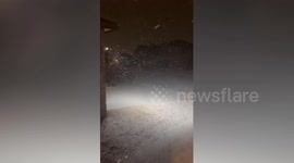 Video shows streets covered in snow in Forney, Texas