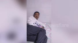 Man's trousers catch fire after fart joke goes wrong