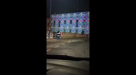 Boston uk,video, video on the entire wall