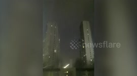 Stray fireworks rocket hits family's window and causes light show