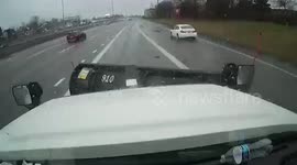 Car Crashes into Police Vehicle, Veers Off Road in Cleveland, USA