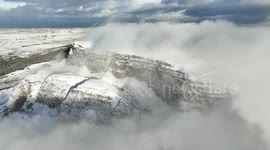 Spectacular Snow Covered Mountain In N. Ireland Today Aerial View!
