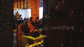 Laba Festival Hold A Feast in An Buddhist Temple in Yichang, China