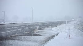 Traffic Driving Through Snow On Glenshane Pass Today