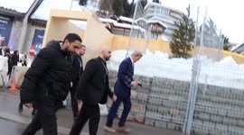 Former secretary of the state of the US is confronted by a disgruntled German activist during the 2024 Davos WEF