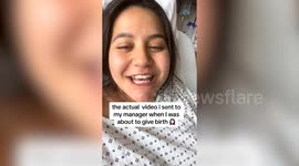 Woman sends video to her boss explaining why she can't work - while in labour