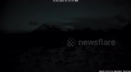 Snowy sunrise timelapse of the Cuillin mountain range on the isle of skye