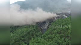 Advancing Lava Flow in Volcanoes in East Nusa Tenggara, Indonesia
