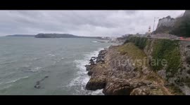 Storm Isha hitting Plymouths coast already . Suppose to be Sunday but the coast is now started to take a battering