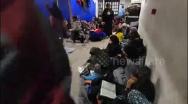 Shelter center for displaced Palestinians, west of Khan Yunis