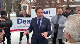 New Hampshire Primary: Dean Phillips campaigns at a polling site in Nashua