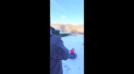 Dad's Genius Sled Retrieval Solution