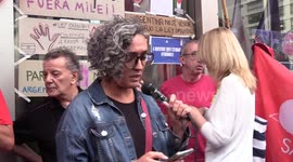 Protest against Milei in front of the Argentine Embassy in Sao Paulo, Brazil