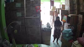 Fan blade comes loose and hits woman in the face