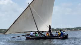 Annual Dhow boat races in Lamu, Kenya on the Indian Ocean.