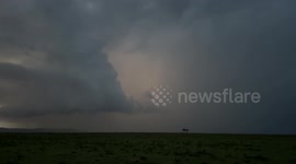 Majestic Thunder and Lightening Storm at Sunset in Maasai Mara, Kenya