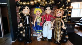 Artist creates incredible balloon models of famous celebs - including Harry Styles and King Charles