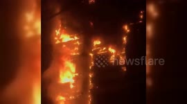 Fire Sweeps Tehran Hospital in Iran