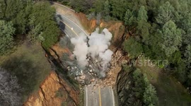 Massive Boulder Explosion Shakes Road in Placer County, CA, USA