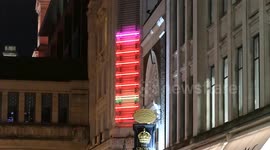 Change of lights above The Crown pub in Soho, London, United Kingdom