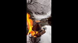 Cold Weather Snow Fall And Tea