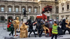 Workers install stunning new artwork ‘The First Supper’ at London’s Royal Academy of Arts