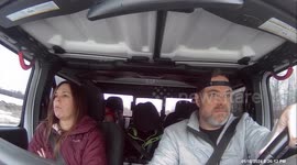 Driver Stays Calm During Unplanned Off-Roading