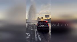 Water Main Break Unleashes Geyser on San Diego Street in USA